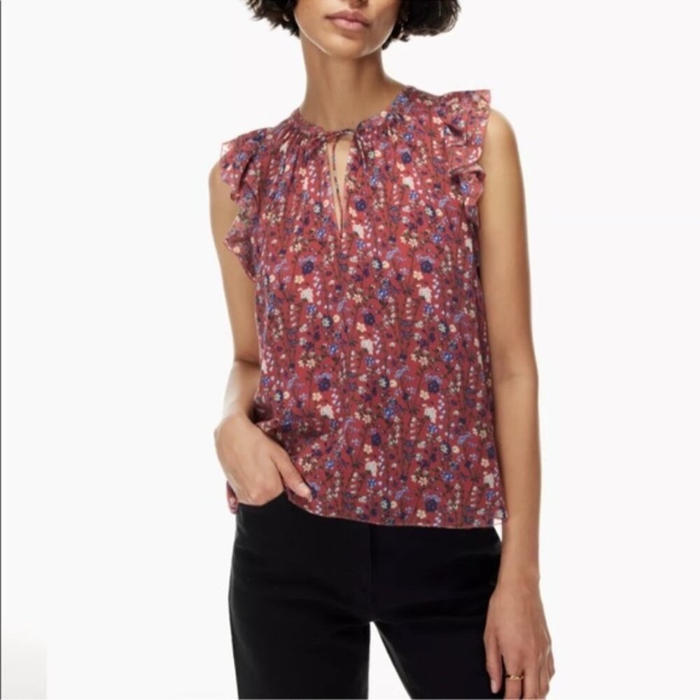 Aritzia Wilfred Floral Sleeveless Chanson Blouse Size M - Picture 1 of 9